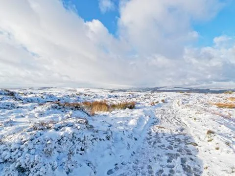 Snow clouds over the landscape Foto stock