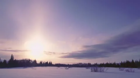 Snow Country Winter Sunset Cloud Timelapse Deep Color Alaska Stock Footage 22251799