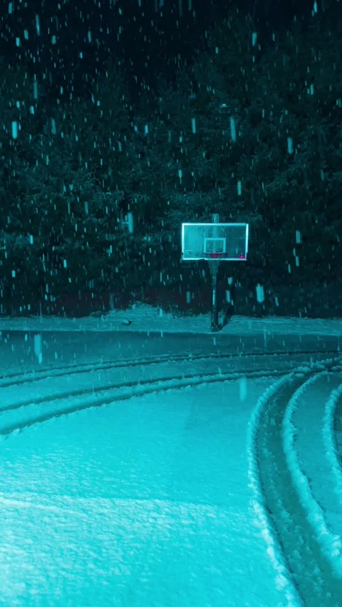 Snow on the court Stock Footage 279522801