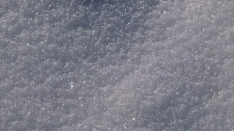 Snow cover close-up. Snow texture. The snow lies in a smooth, even layer, close Stock Footage 262998669