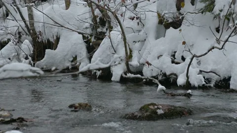 Snow covered Alpine landscape Stock Footage 144840087