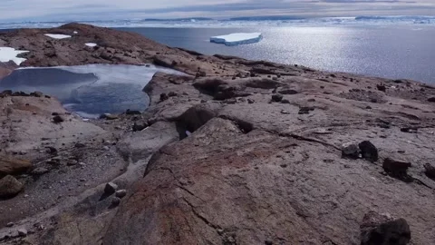 Snow covered antarctic surface aerial view flight. Stock Footage 217369848
