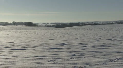 Snow covered arable field. Stock Footage