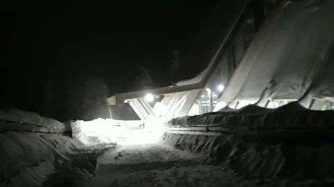Snow-covered cable car station Video stock 170761865