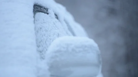 Snow Covered Car Stock Footage 85529810