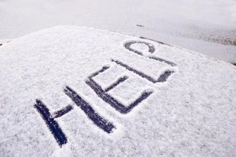 Snow covered car Stock Photos
