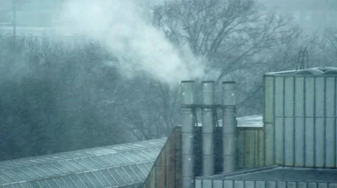 Snow Covered Chimney Stock Footage 21182375