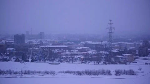 Snow-covered city 005 Vídeos de archivo 8526632