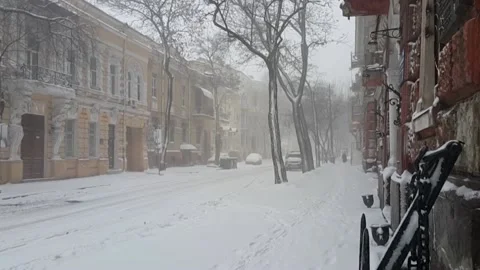 Snow covered city Stock Footage 143140030