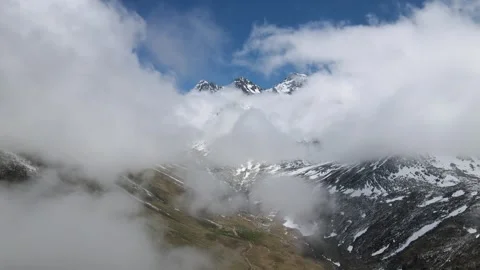 Snow-Covered Cloudy Mountains Stock-Footage 342250928
