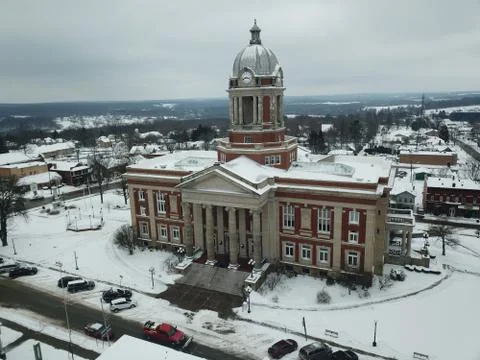 Snow Covered courthouse Stock Photos