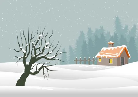 Snow covered environment Stock Illustration
