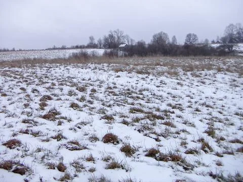 Snow-covered field Stock Photos
