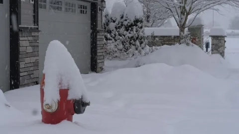 Snow covered fire hydrant. Stock Footage 262031092