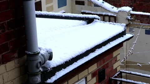 Snow Covered Flat Roof Stock-Footage 148222489