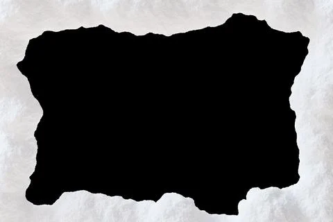 Snow-covered frame with empty space in the middle, isolated on black backgr.. Stock Photos