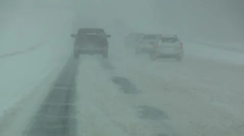 Snow Covered Highway Stock Footage 54754989