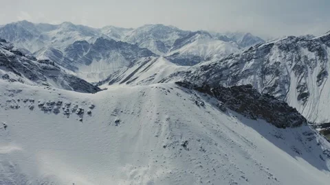 Snow-Covered Himalayan Mountain Range in Ladakh, India with Valley Systems and Stockbeeldmateriaal 334363582