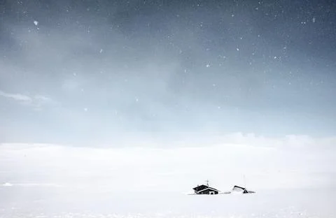 Snow covered house. Stock Photos