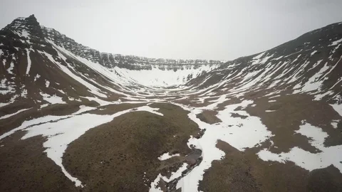 Snow covered landscape and mountain during winter Stock Footage 79797986