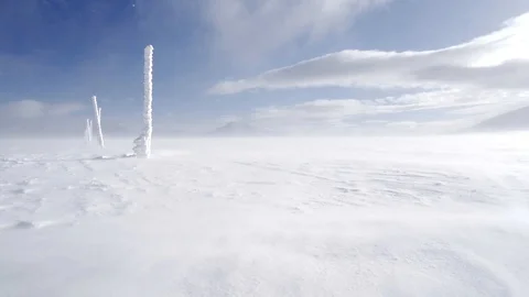 Snow covered landscape in mountains. Stock Footage 102864955