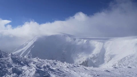 Snow covered landscape in mountains. Stock Footage 102878656