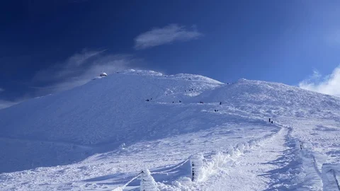 Snow covered landscape in mountains. Stock Footage 102879025