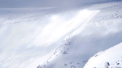 Snow covered landscape in mountains. Stock Footage 102879483