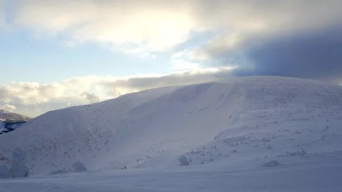 Snow covered landscape in mountains. Stock Footage 102880653
