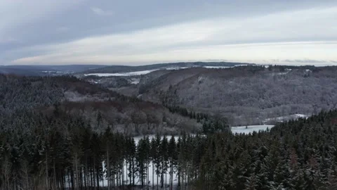 Snow covered lanscape with forest Video stock 152397209