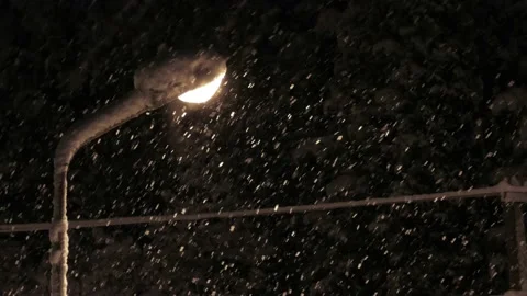 Snow-covered lantern, close up Stock Footage 165333961