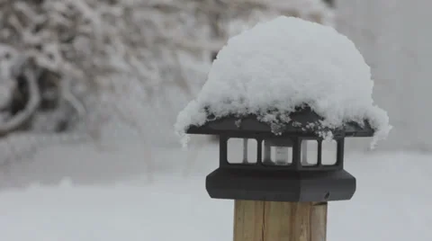 Snow covered light Stock Footage 34587599