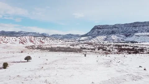 Snow covered mesa mountains Stock Footage 201762758