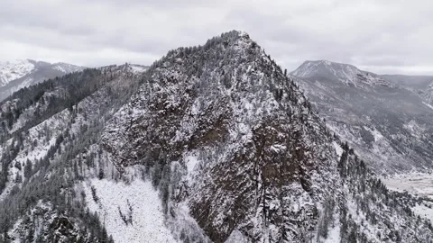 Snow Covered Mountain After Storm | Colorado Winter Drone Vídeos de archivo 331521589