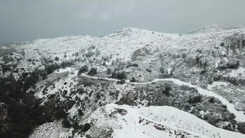 A snow-covered mountain with a grayish-white hue in Marseille, France Stock Footage 301387210