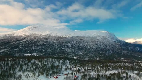 Snow Covered Mountain Landscape in Winter, Norway Stock Footage 315508575