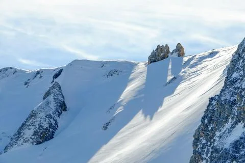 Snow covered mountain Stock Photos