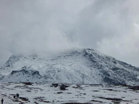 Snow covered mountain Stock Photos