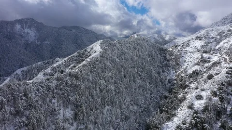 Snow Covered Mountain Range Stock Footage 120623977