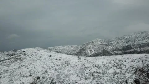 A snow-covered mountain range in Marseille, France Stock Footage 301385939