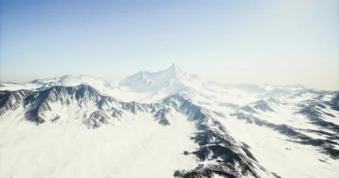 Snow covered mountain range under clear blue sky during daylight hours Stock Illustration