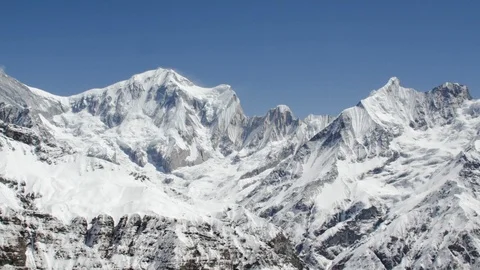 Snow covered mountain ranges Stock Footage 113255619