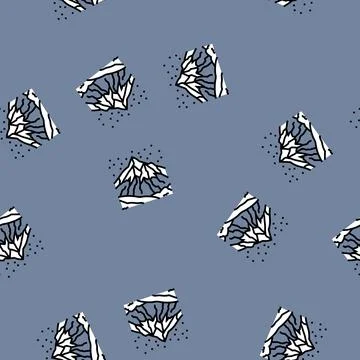 Snow covered mountain skiing vector seamless pattern 库存插图