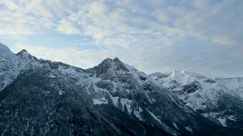 Snow-Covered Mountains and Dynamic Sky Stock Footage 314289286
