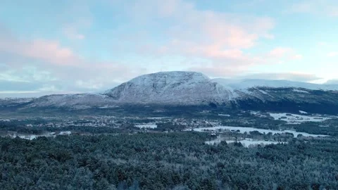 Snow Covered Mountains and Forest in More og Romsdal, Norway Stock Footage 315470955