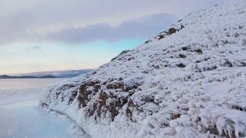 Snow covered mountains Stock Footage 143418363