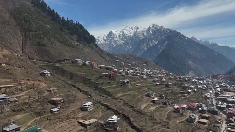 Snow Covered Mountains of Kashmir Stock Footage 318979588