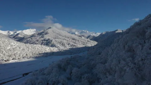 Snow Covered Mountains Shining Under Sunlight 動画素材 315875103