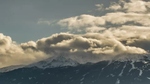 Snow covered mountains time lapse HD Video stock 37063524