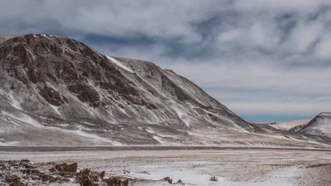 Snow covered mountains in winter Stock Footage 163356590